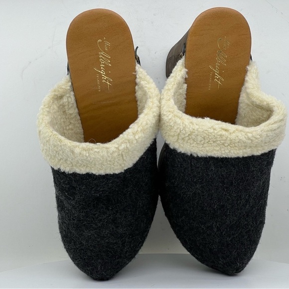 Anthropologie Clogs Miss Albright Wool Terrestrial Faux Shearling Platform Boho - Picture 8 of 14